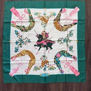 HERMÈS Scarf Carré Samourai By Zoe Pauwels 1991